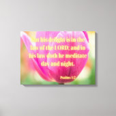 Psalms 1:2 Bijbel Verse KJV Pic Wall Art Canvas Afdruk (Voorkant)