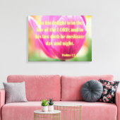 Psalms 1:2 Bijbel Verse KJV Pic Wall Art Canvas Afdruk (Insitu (Woonkamer))