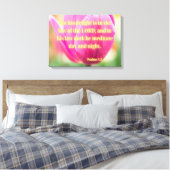 Psalms 1:2 Bijbel Verse KJV Pic Wall Art Canvas Afdruk (Insitu (Slaapkamer))