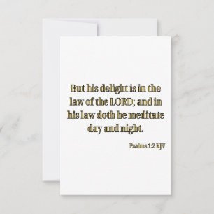 Psalms 1:2 KJV Bijbel Vast Wenskaart Kaart