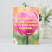 Psalms 1:2 KJV Bijbel Verse Pic Flat Wenskaart Kaart (Staand voorkant)