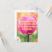 Psalms 1:2 KJV Bijbel Verse Pic Flat Wenskaart Kaart (Voorkant / Achterkant in situ)