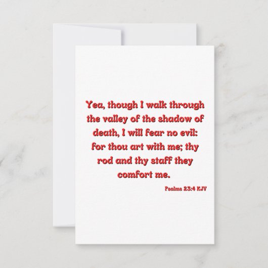 Psalms 23:4 Bijbel Verse Scripture Flatgroet Kaart (Voorkant)
