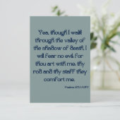 Psalms 23:4 KJV Bijbelscriptgroet Kaart (Staand voorkant)