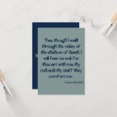 Psalms 23:4 KJV Bijbelscriptgroet Kaart (Voorkant / Achterkant in situ)