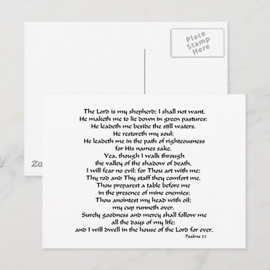 Psalms 23 briefkaart (Voorkant / Achterkant)