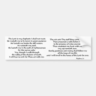 Psalms 23 bumpersticker