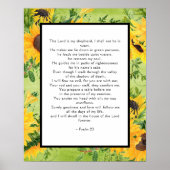 Psalms 23 Golden Sunflower Border Poster (Voorkant)