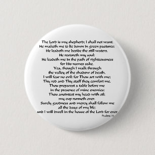 Psalms 23 ronde button 5,7 cm