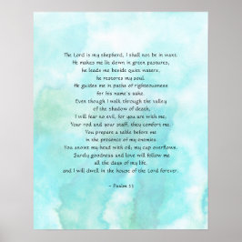 Psalms 23 Waterverf Achtergrond Poster