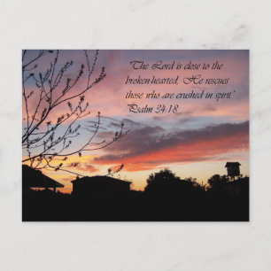 Psalms 24:18 Lovely Sunset Enmoegement Briefkaart