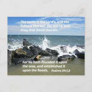 Psalms 24:1.2 De aarde is van de Heer en de Briefkaart