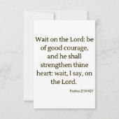 Psalms 27:14 KJV Bijbelscriptgroet Kaart (Voorkant)