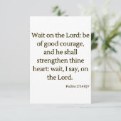 Psalms 27:14 KJV Bijbelscriptgroet Kaart (Staand voorkant)