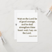 Psalms 27:14 KJV Bijbelscriptgroet Kaart (Voorkant / Achterkant in situ)