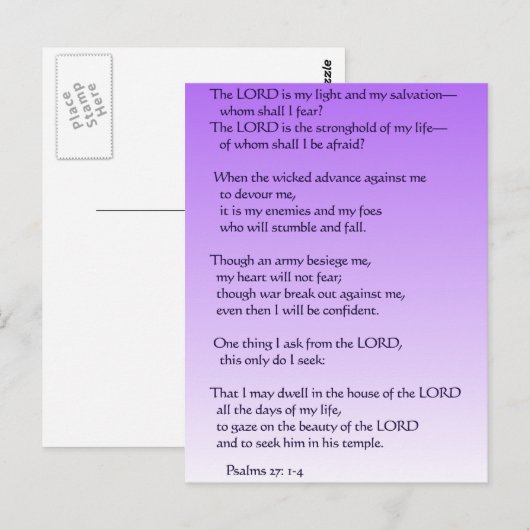 Psalms 27:1-4 briefkaart (Voorkant / Achterkant)