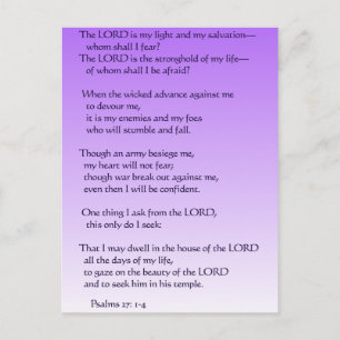 Psalms 27:1-4 briefkaart