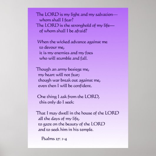 Psalms 27:1-4 poster (Voorkant)