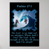 Psalms 27:1 Grizzly Beren in de oceaan Poster (Voorkant)