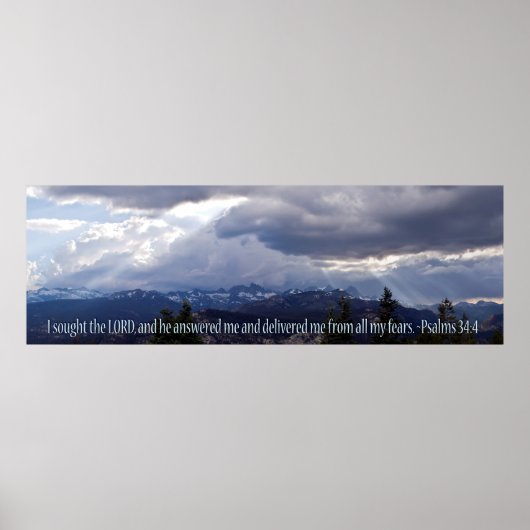 Psalms 34:4 panorama poster (Voorkant)