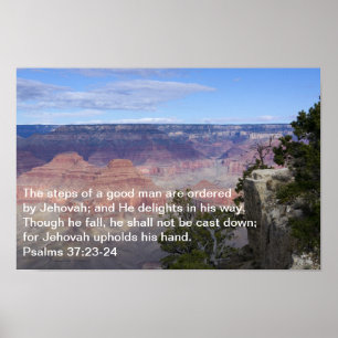 Psalms 37:23-24 Poster
