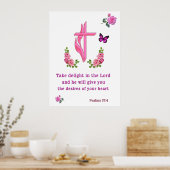 Psalms 37:4 poster (Keuken)