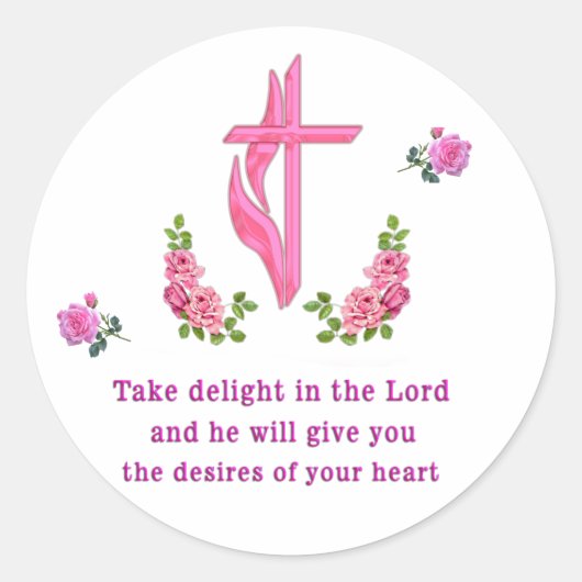 Psalms 37:4 ronde sticker (Voorkant)
