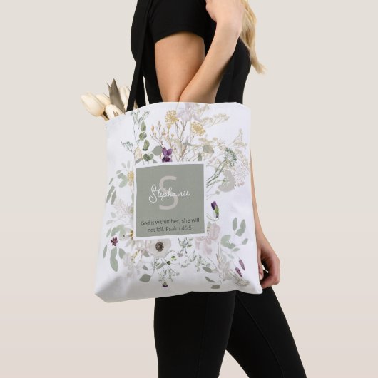 Psalms 46:5 God is in haar wilde bloem Tote Bag (Dichtbij)