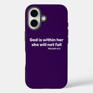 Psalms 46:5 God zit in haar bijbel vers iPhone 16 Hoesje