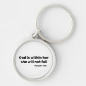 Psalms 46:5 God zit in haar bijbel vers Sleutelhanger (Voorkant)