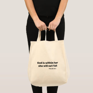 Psalms 46:5 God zit in haar bijbel vers Tote Bag