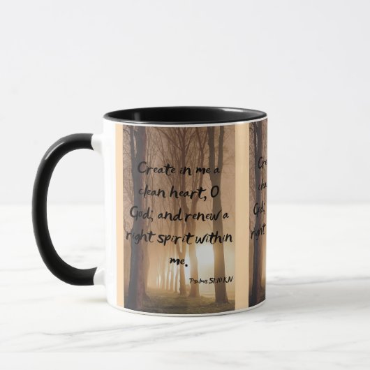 Psalms 51:10 KJV Bijbelscripts Pic Two-Tone Mok (Links)