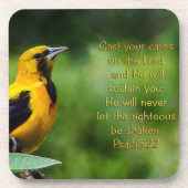 Psalms 55:22 Inspirerend Bier Onderzetter (Voorkant)