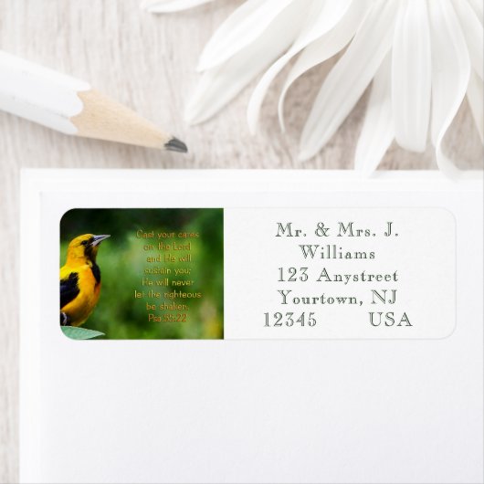 Psalms 55:22 Inspirerend Etiket (Insitu)