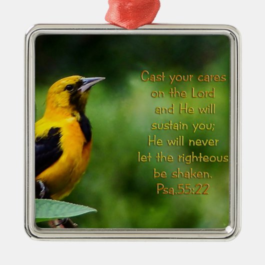 Psalms 55:22 Inspirerend Metalen Ornament (Voorkant)