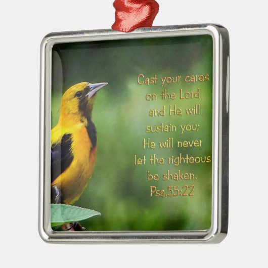 Psalms 55:22 Inspirerend Metalen Ornament (Links)