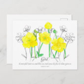 Psalms 67 Scripture Prayer Kaart Yellow Buttercup (Voorkant / Achterkant)