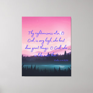 Psalms 71:19 Bijbelse KJV Pic Wall Art Canvas Afdruk