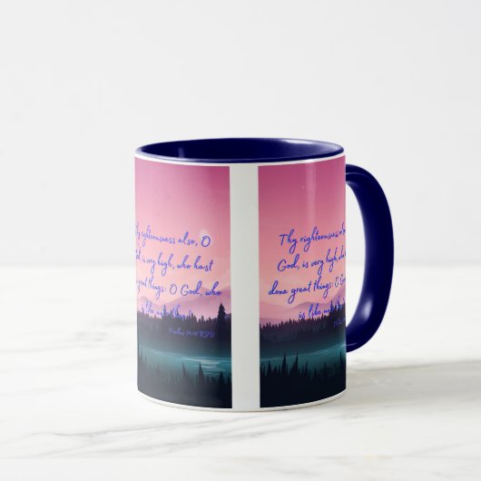 Psalms 71:19 KJV Bijbelverse Pic Two-Tone Mok (Voorkant rechts)