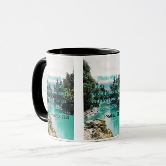 Psalms 71:21 KJV Bijbelverse Pic Two-Tone Mok (Voorkant links)