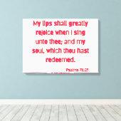 Psalms 71:23 Bijbelverse KJV Wall Art Canvas Afdruk (Insitu (Houten vloer))