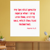 Psalms 71:23 Bijbelverse KJV Wall Art Canvas Afdruk (Insitu (Woonkamer))