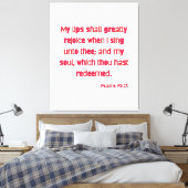 Psalms 71:23 Bijbelverse KJV Wall Art Canvas Afdruk (Insitu (Slaapkamer))