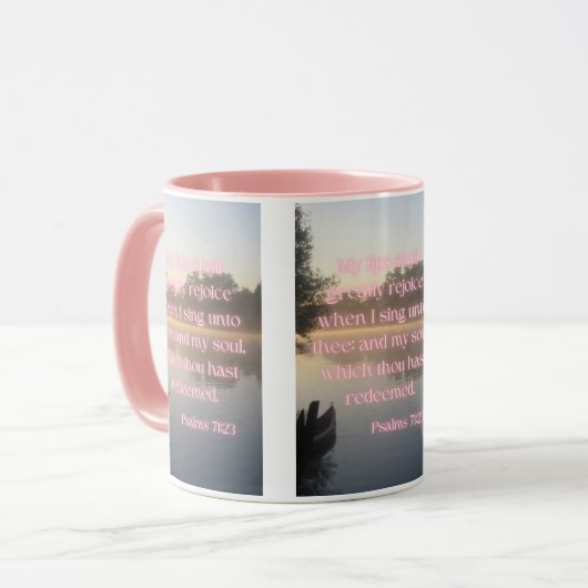 Psalms 71:23 KJV Bijbelverse Pic Two-Tone Mok (Voorkant links)