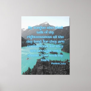 Psalms 71:24 Bijbelverse KJV Pic Wall Art Canvas Afdruk