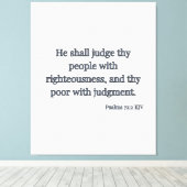 Psalms 72:2 Bijbelse KJV-wandkunst Canvas Afdruk (Insitu (Houten vloer))