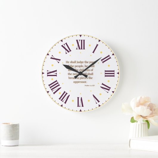 Psalms 72:4 KJV Bijbel Romeins cijfer Grote Klok (Huis)