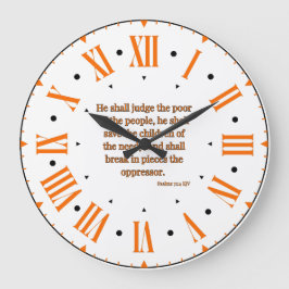 Psalms 72:4 KJV Bijbel Verse II Romeins Numeriek Grote Klok