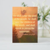 Psalms 72:4 KJV Bijbel verse Pic Flat Wenskaart Kaart (Staand voorkant)