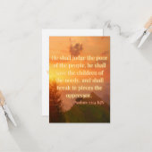 Psalms 72:4 KJV Bijbel verse Pic Flat Wenskaart Kaart (Voorkant / Achterkant in situ)